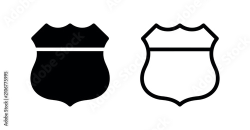 Foto Road highway shield sign icons.