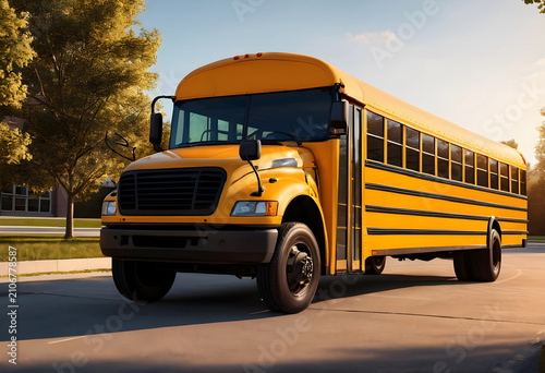 Classic yellow school bus p...