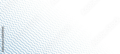 Fotografía Blue dotted wave line pattern