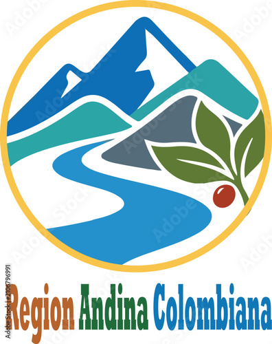 region andina colombiana logo vector white background .
