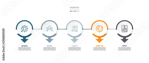 Timeline chart business infographic template.