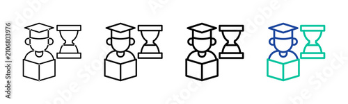 Cuadro en lienzo Lifelong Learning Icon Collection Different Style Outline