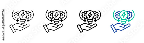 Energy Efficiency Icon Collection Different Style Outline