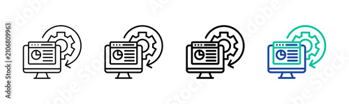 Efficiency Dashboard Icon Collection Different Style Outline