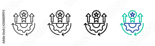 Quality Improvement Icon Collection Different Style Outline