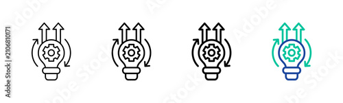 Process Improvement Icon Collection Different Style Outline