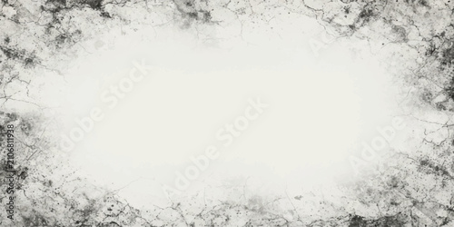 Tableau sur toile Abstract Grunge Border: A distressed, textured border with a grunge aesthetic frames a central light-colored space, evoking a sense of artistic decay or aged documentation