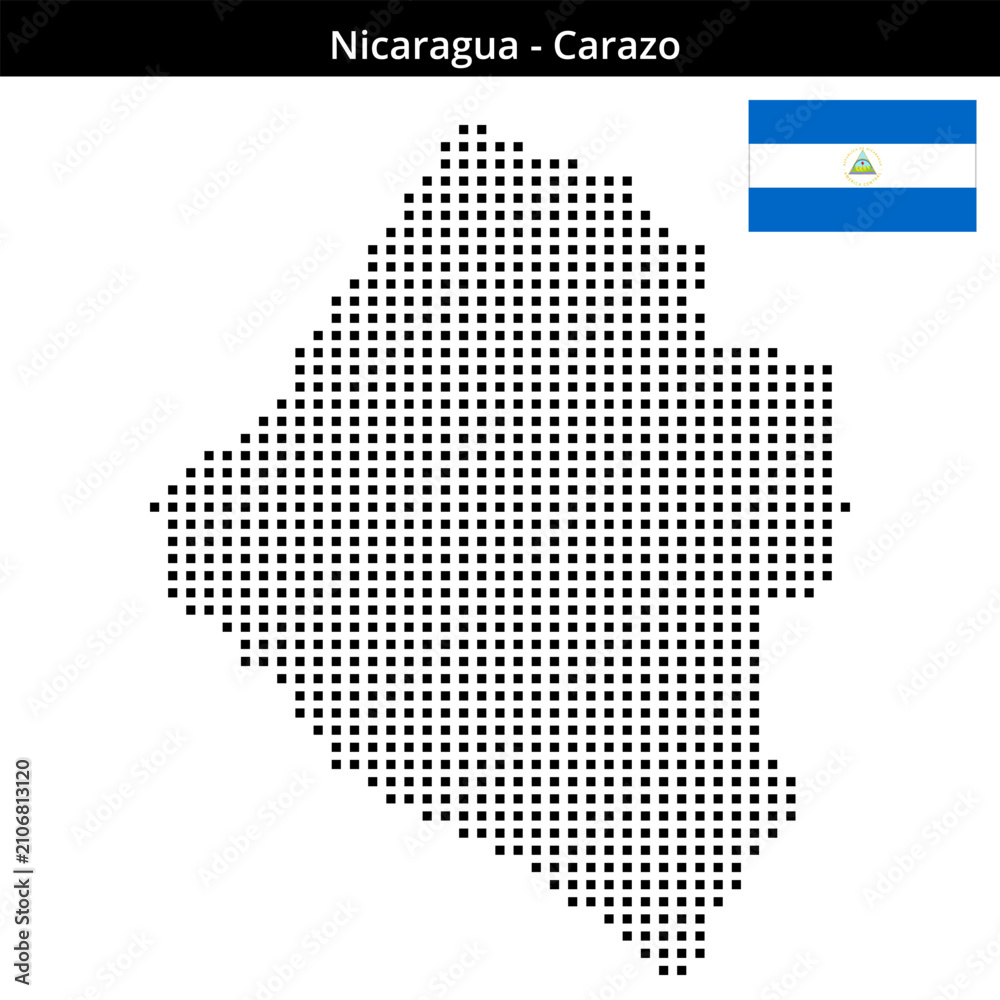 Fototapeta premium Map of Nicaragua region Carazo in medium size square dots