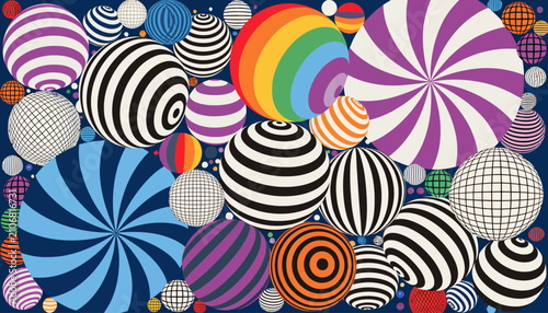 Abstract Spheres with Diverse Patterns and Colors