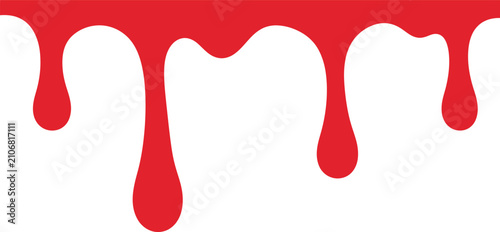 Foto Red dripping liquid vector design element isolated on transparent background