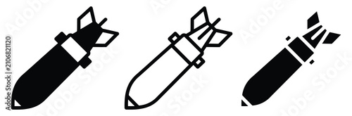 Tableau sur toile Bomb rocket icon set