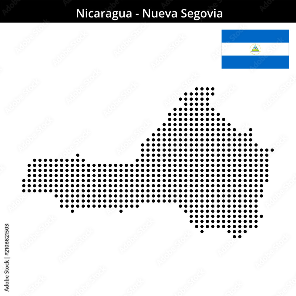 Fototapeta premium Map of Nicaragua region Nueva-Segovia in medium size dots