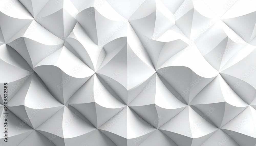 Obraz premium Abstract White Geometric Pattern with Shadows and Light.