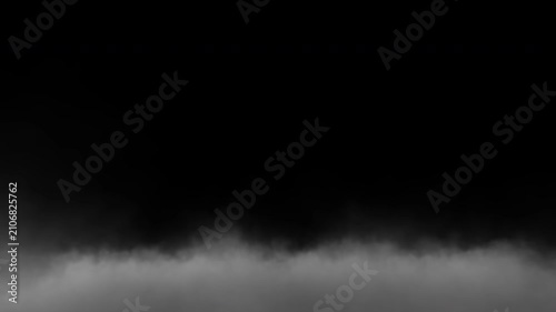 Misty Ground Fog, Wisps of dense fog drift low across a dark, mysterious landscape, obscuring the horizon and creating an atmospheric and moody scene. Loops seamless