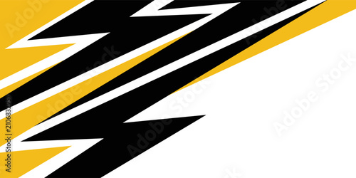 Canvastavla Abstract background with yellow and black geometric spike line pattern