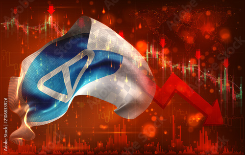 Ton, vector 3d flag financial exchange trend down