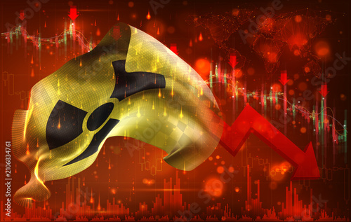 Atomic, vector 3d flag financial exchange trend down