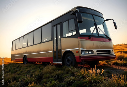 Vintage passenger bus parke...