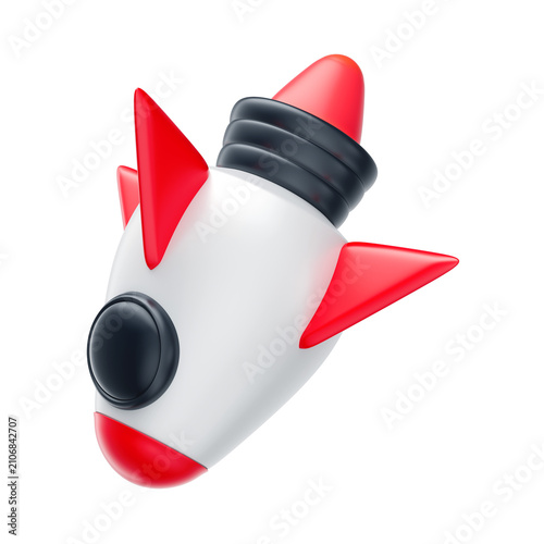 3D Asset - Cartoon Rocket with Isolated Background
