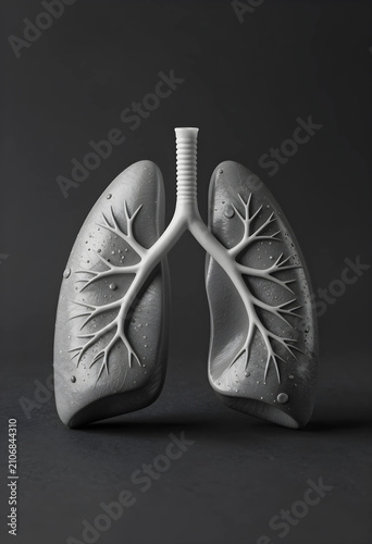 Human lung anatomy model wi...