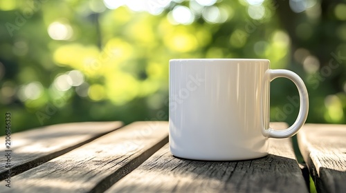 cup of coffee on wooden table