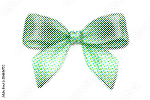 Cute Light Green Patterned Ribbon Bow Clipart For Gift Decoration
