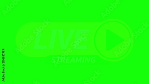 Animated Live Streaming Button Graphic on Green Screen