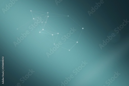 Fotografie Abstract network of points and lines on a gradient background