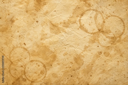 Coffee Stained Aged Paper with Circular Rings