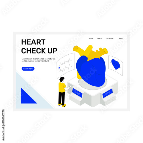 Quadro em tela A unique design illustration of hearty checkup