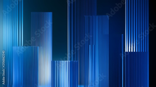 A modern abstract blue background with vertical lines and gradient effect