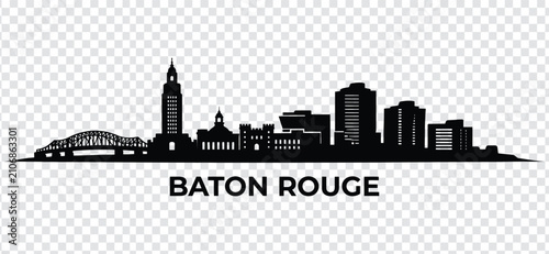 Fotografie Baton rouge city skyline silhouette vector illustration