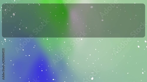 Abstract background with soft green and blue gradients and white floating particles.