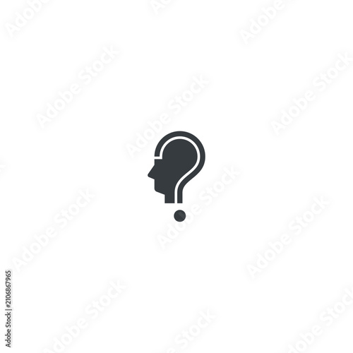 Question mark head side logo.