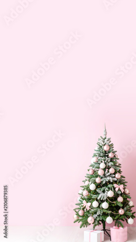 Obraz na płótnie Rosa Weihnachtsbaum