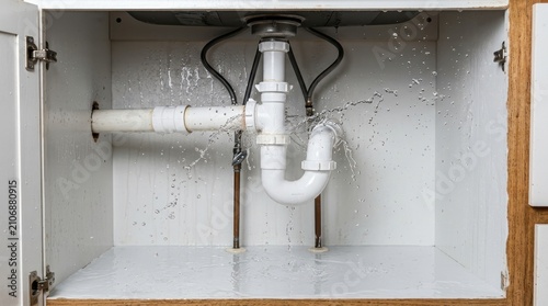 Leaking ptrap pipe under a kitchen sink
