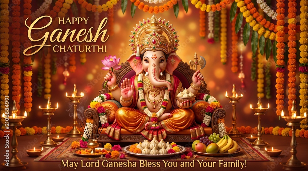 Fototapeta premium Ganesh Chaturthi background 