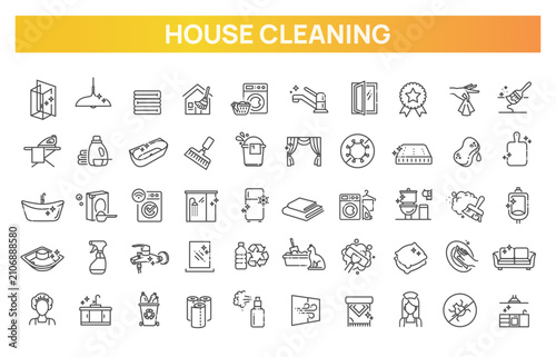 Home cleaning icons. Clean up the house