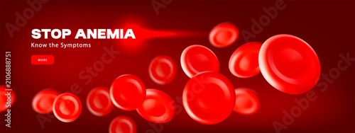 Obraz na plátně 3D blood red cells background