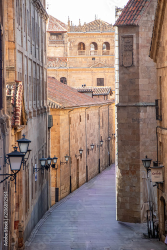 historic alleyway in the old town of Salamanca, Spain