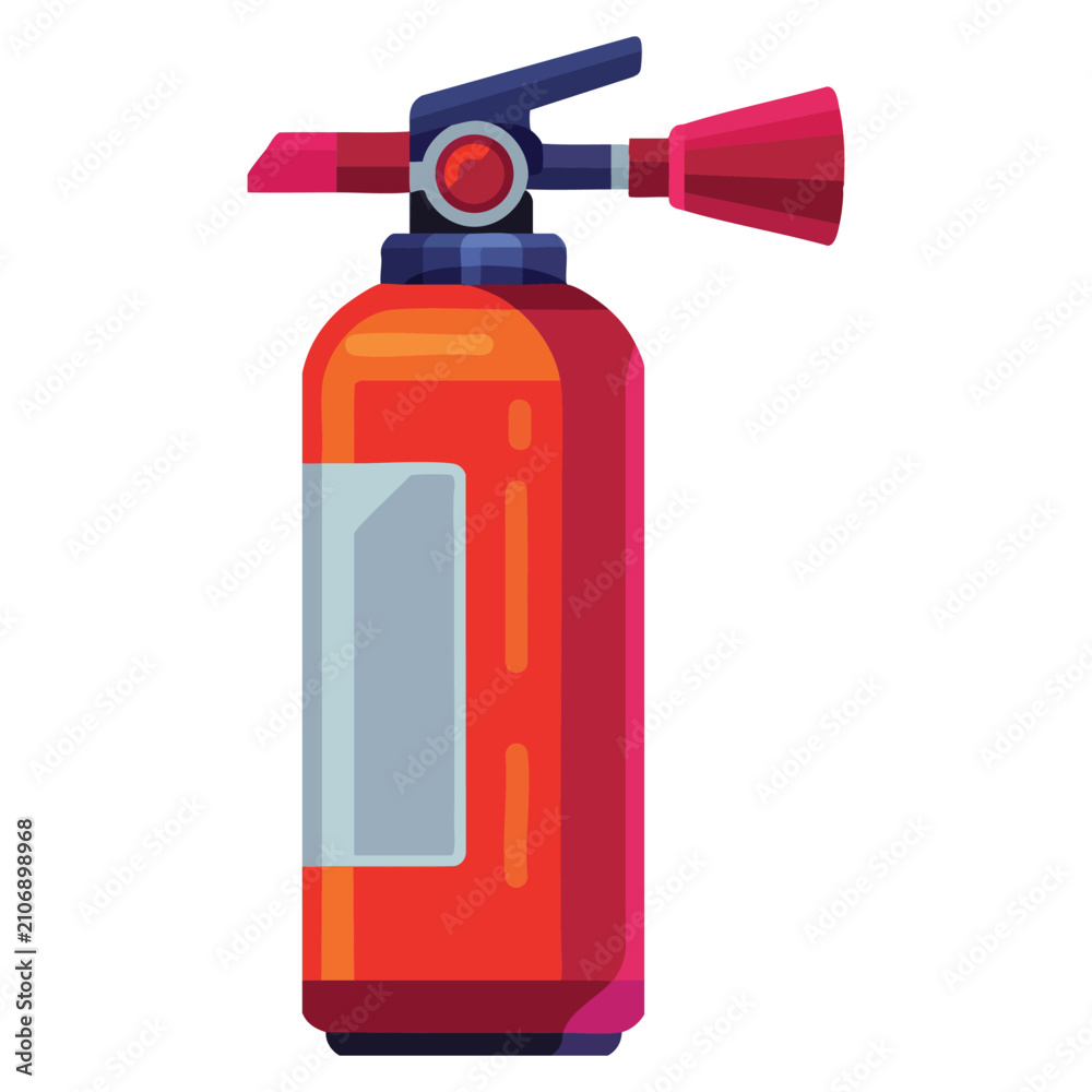 Obraz premium Fire extinguisher vector clip art with flat design illustration isolated on white background suitable for safety and emergency themes