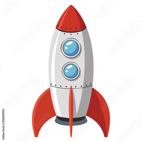 Flat design toy rocket icon vector illustration suitable for children themes space projects and playful educational concepts