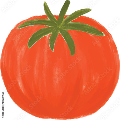 gouache fresh tomato red orange hand painted illustration