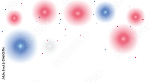 Schilderij op canvas Patriotic background banner with soft blurry red and blue independent firework c