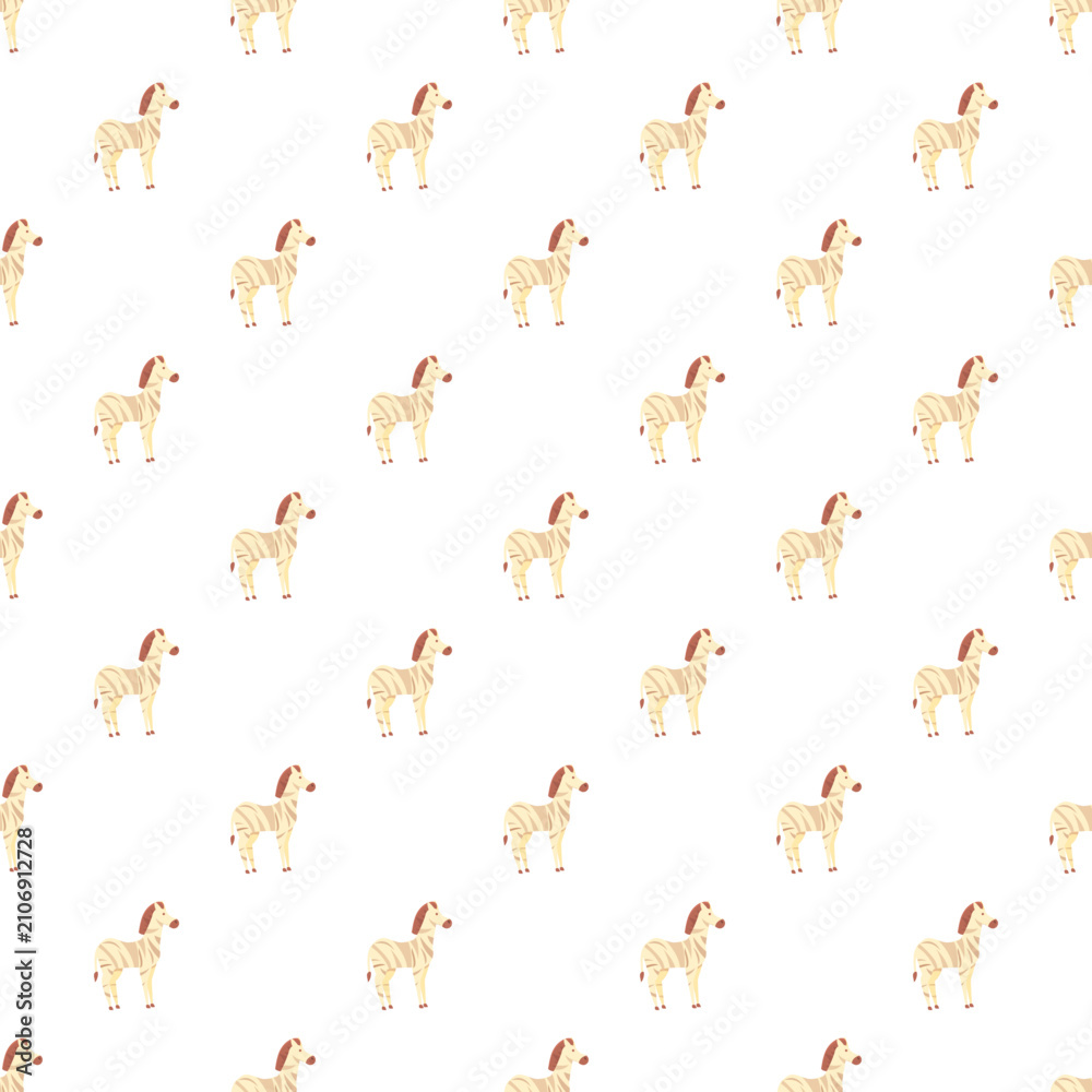 Obraz premium Cute baby zebra characters creating a repetitive pattern on a white background