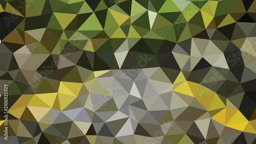 Abstract low poly geometric background with green, yellow, and gray used for tecnology