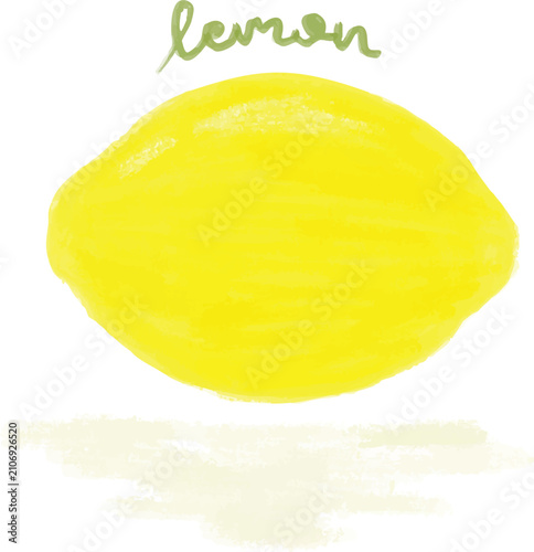 lemon hand painted gouache simple fruit food hand drawing