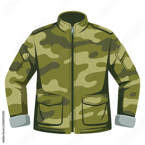 Konstfotografi Military uniform clothing vector image with army uniform icon camouflage jacket