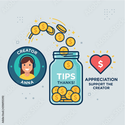 Fotografie Content creator receiving tips and appreciation for work