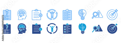 Fényképezés Critical thinking icon pack dual tone collection set